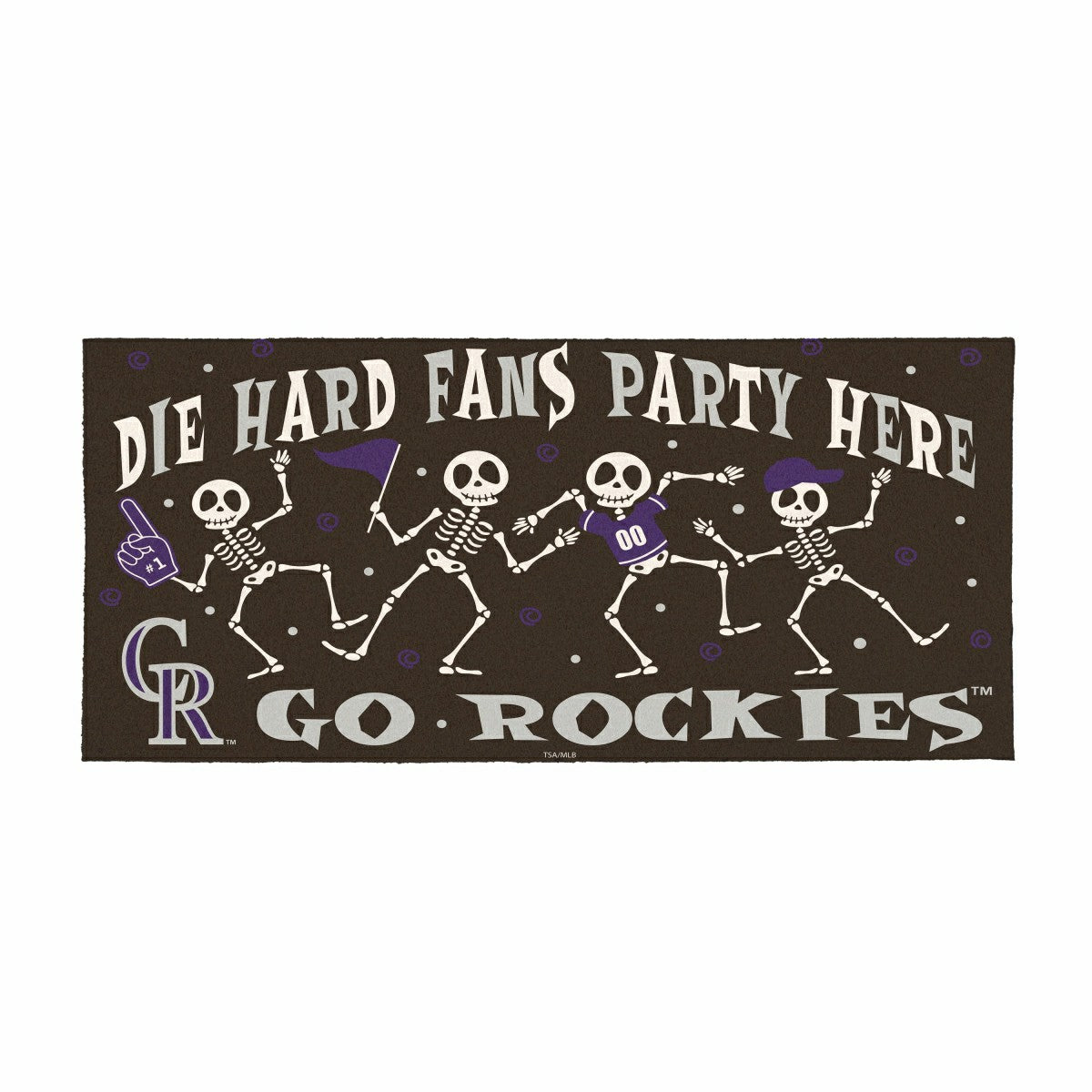 Colorado Rockies Flocked Coir Halloween Sassafras Switch Mat, 22"x10" - MLB