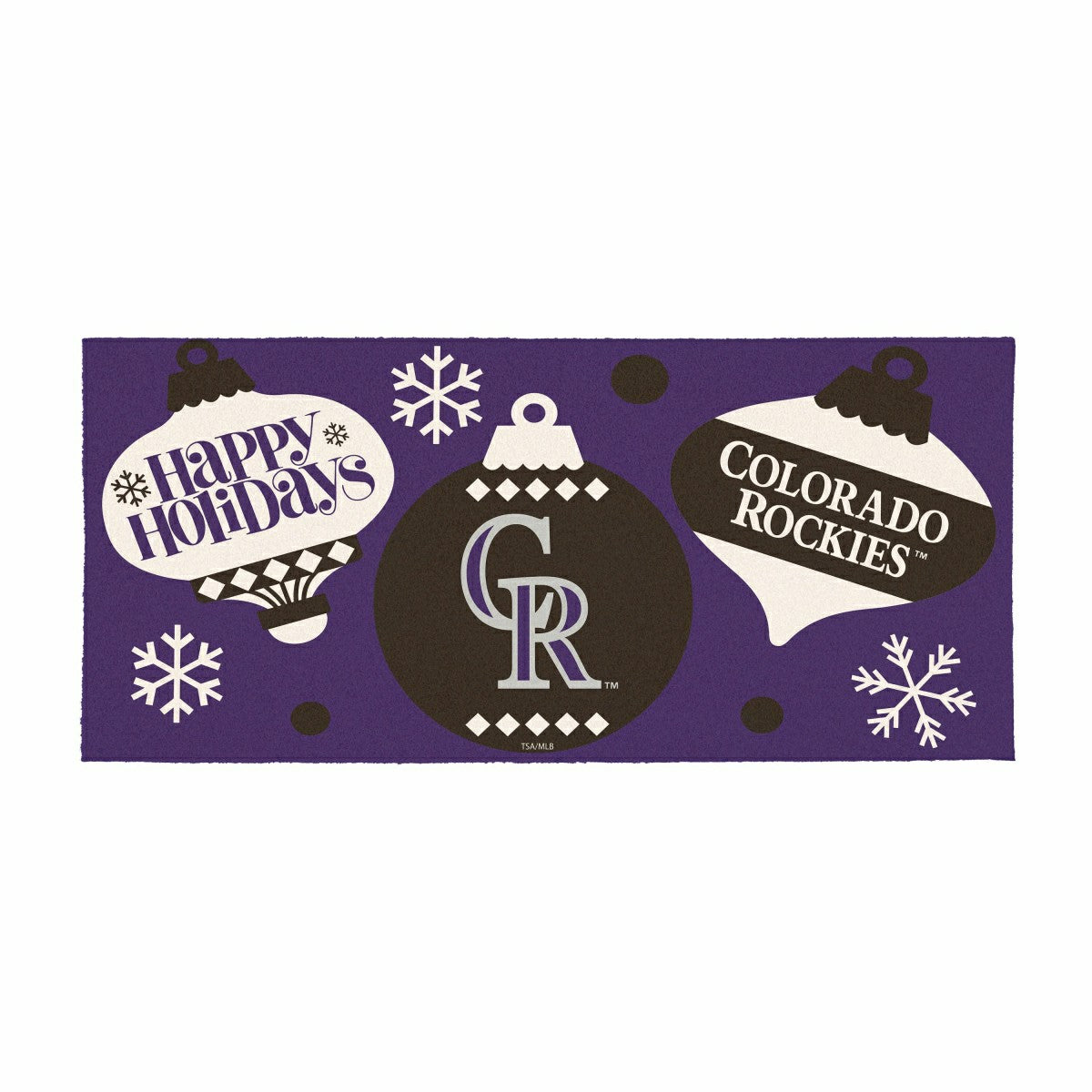 Colorado Rockies Holiday Flocked Coir Sassafras Switch Mat, 22"x10" - MLB