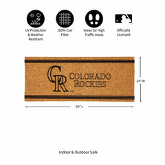 Colorado Rockies Extra Large One Color Coir Mat, 60"x24" - MLB