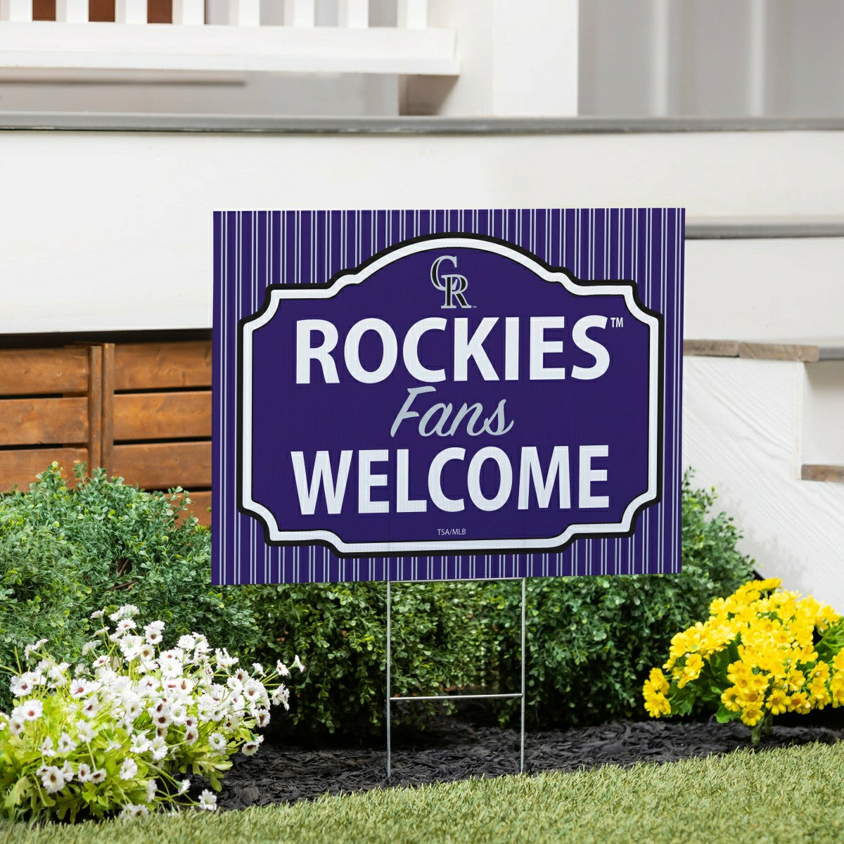 Colorado Rockies Coroplast Yard Sign, "Fans Welcome" - MLB Home