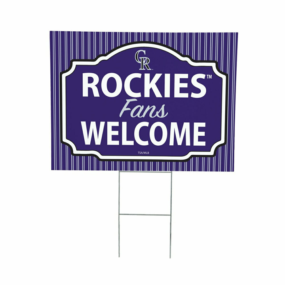 Colorado Rockies Coroplast Yard Sign, "Fans Welcome" - MLB Home