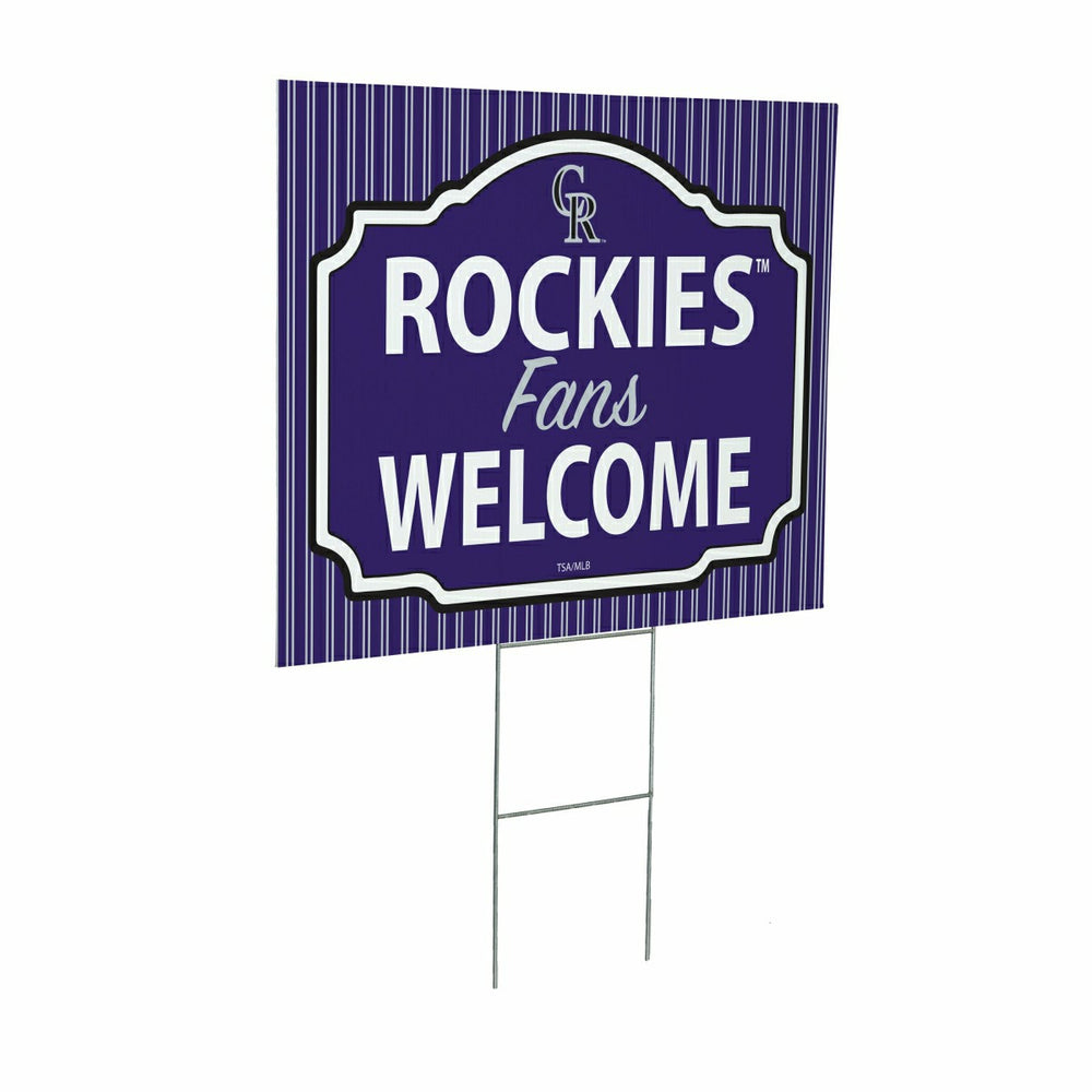 Colorado Rockies Coroplast Yard Sign, "Fans Welcome" - MLB Home