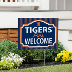 Detroit Tigers Coroplast Yard Sign, "Fans Welcome" - MLB Home