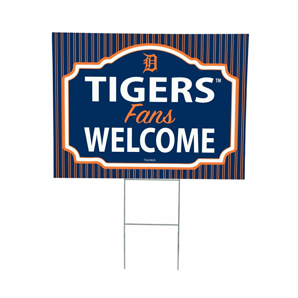 Detroit Tigers Coroplast Yard Sign, "Fans Welcome" - MLB Home