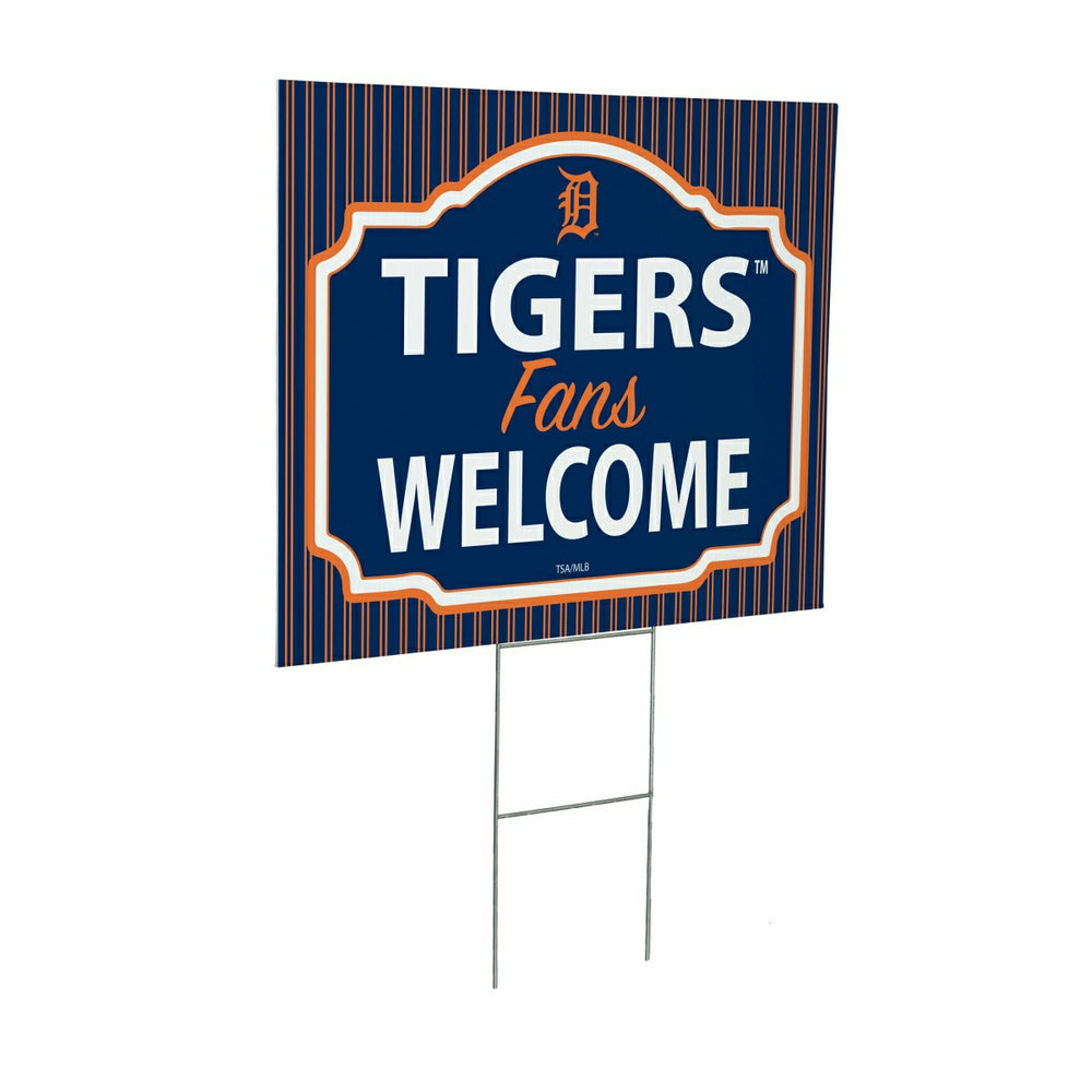 Detroit Tigers Coroplast Yard Sign, "Fans Welcome" - MLB Home