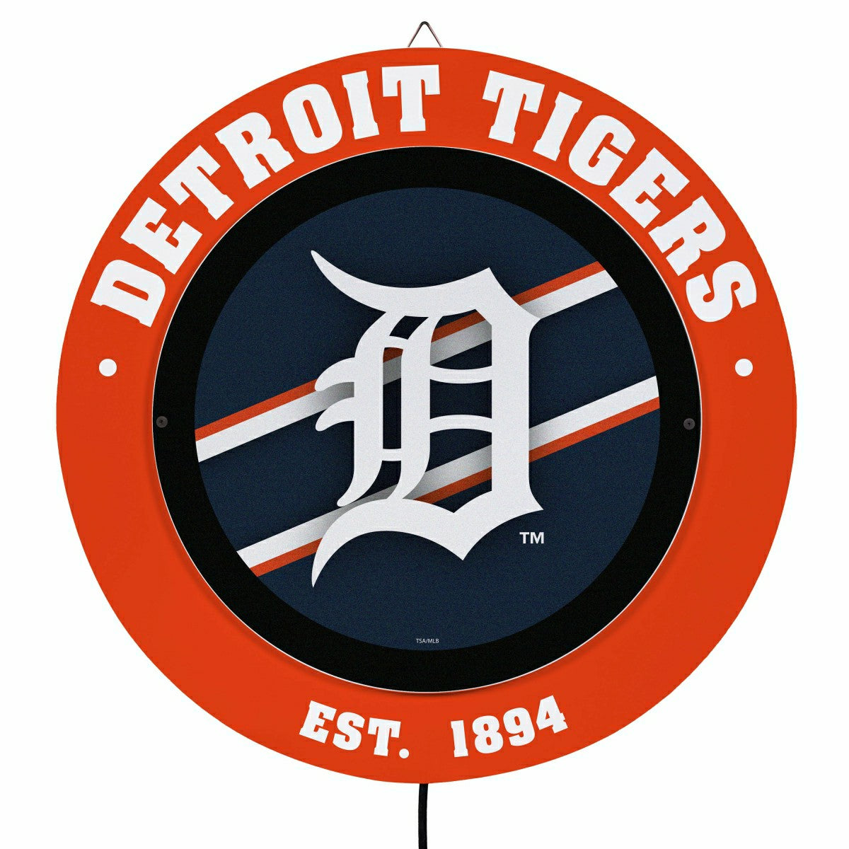 Detroit Tigers, Metal Lite, Round - MLB