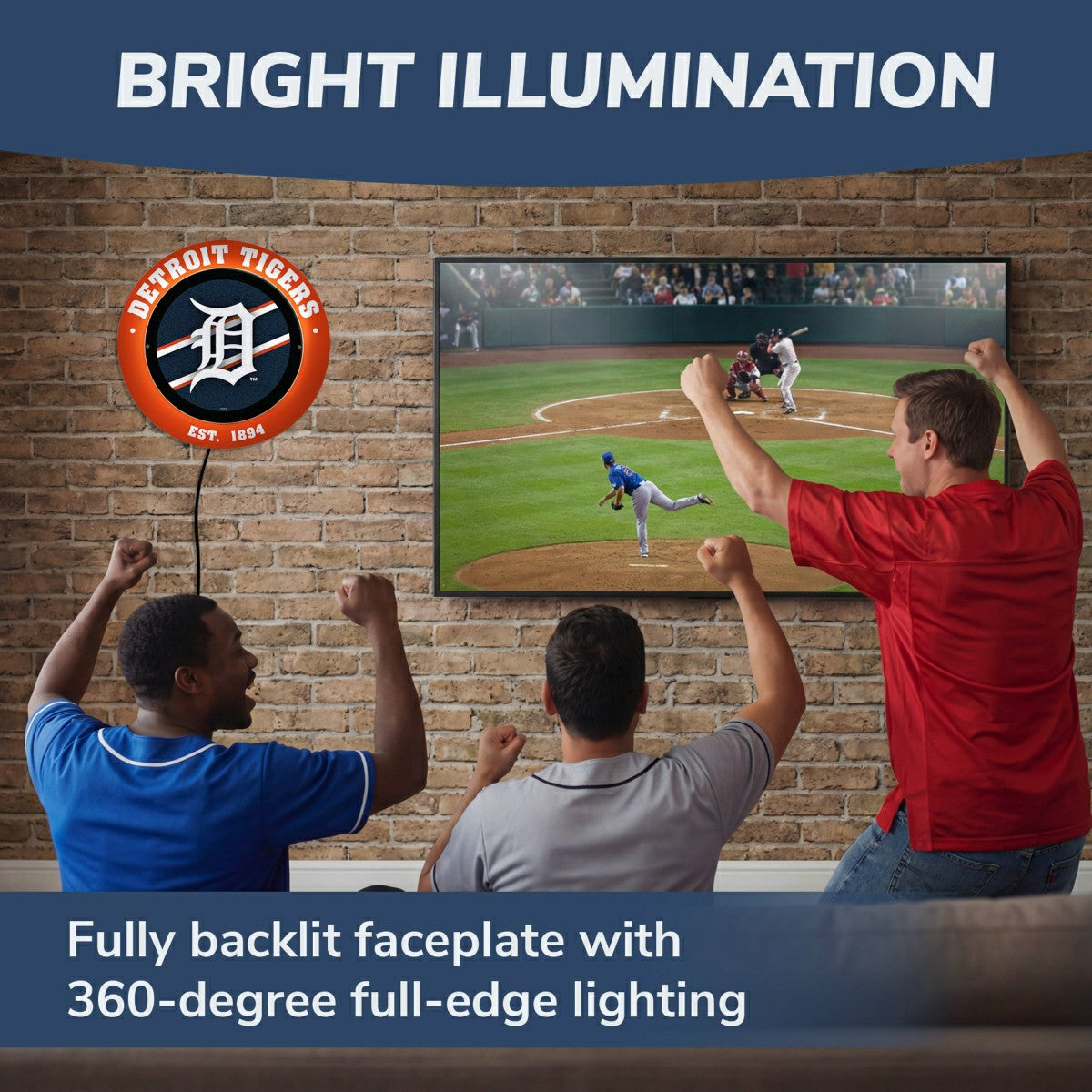 Detroit Tigers, Metal Lite, Round - MLB