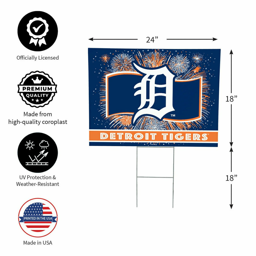 Detroit Tigers Yard Sign, Patriotic - MLB Home