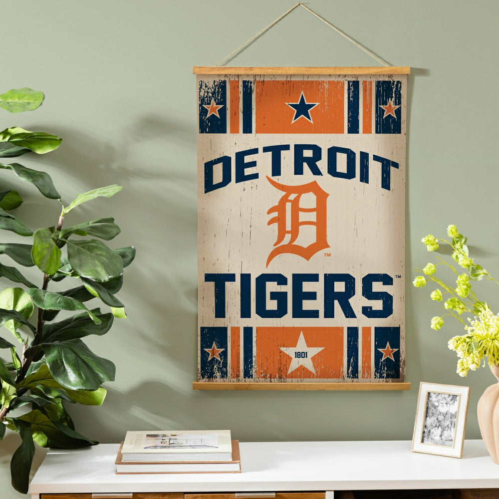 Detroit Tigers, Canvas Wall Tapestry, Medium, 36x24 - MLB Home