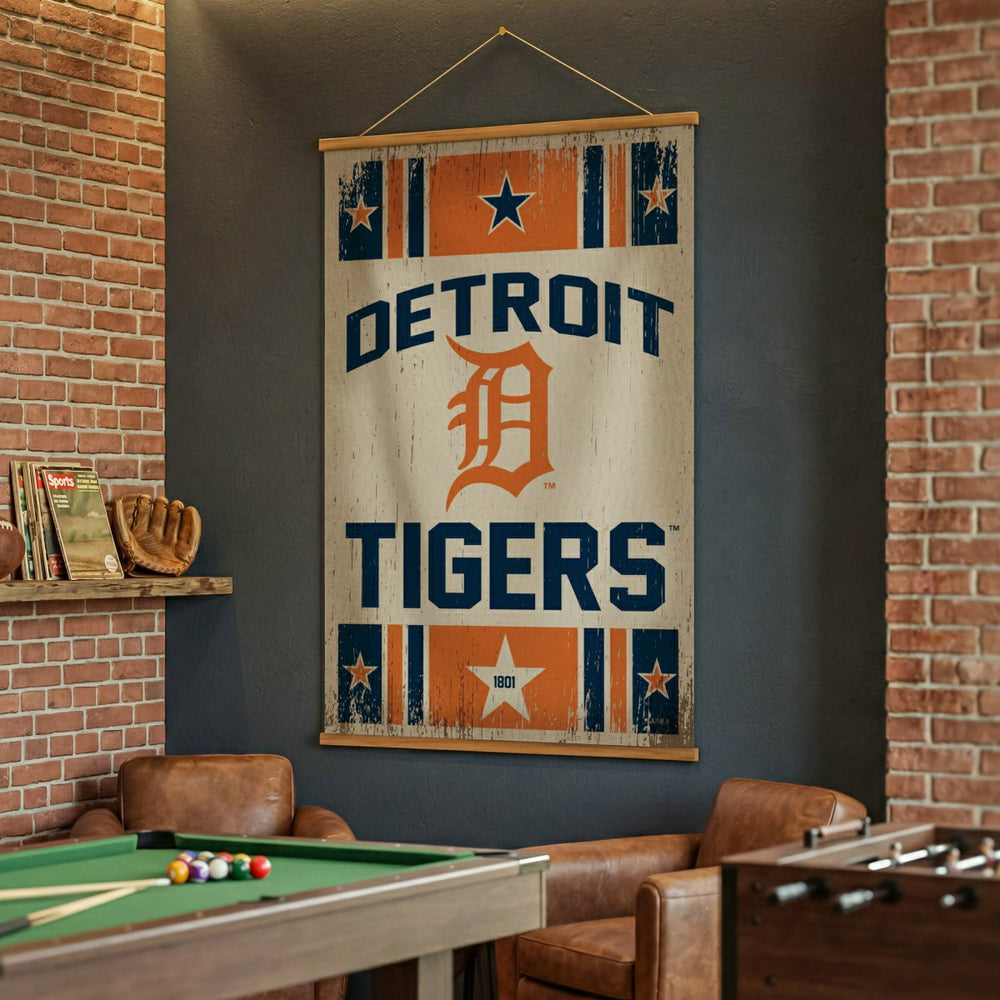 Detroit Tigers, Canvas Wall Tapestry, Large, 54x36 - MLB Home