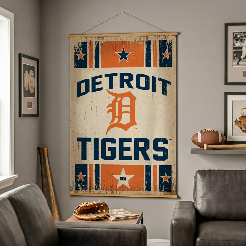 Detroit Tigers, Canvas Wall Tapestry, Large, 54x36 - MLB Home