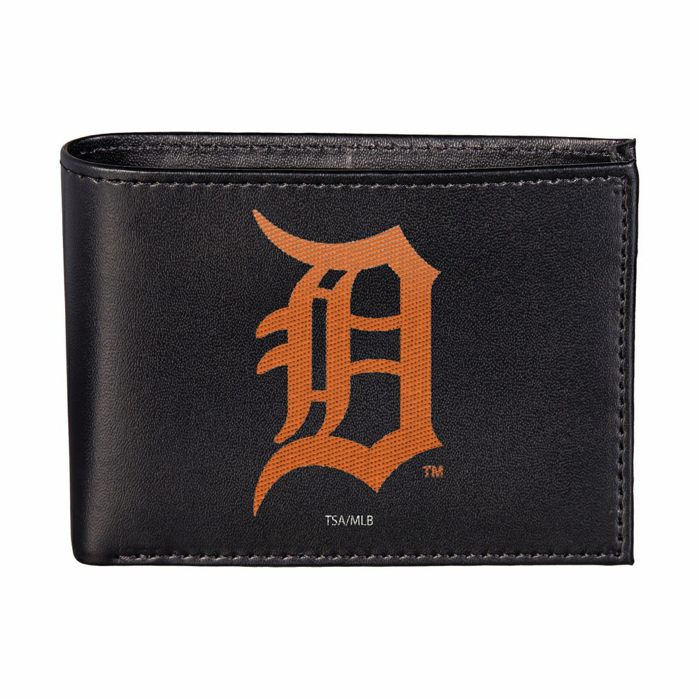 Detroit Tigers Black Bi-Fold Embroidered Wallet w/ RFID Blocking - MLB Home