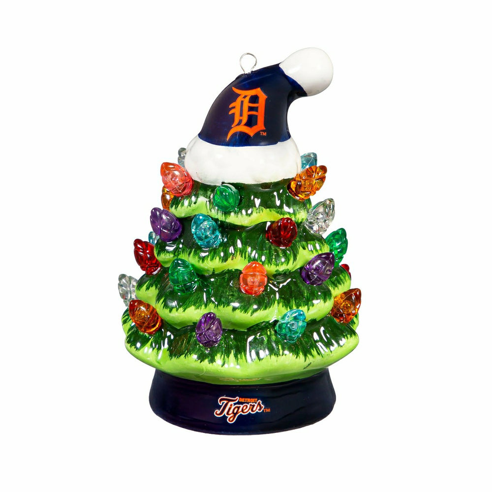 Detroit Tigers 4" Mini LED Tabletop Christmas Tree, Set of 2 - MLB