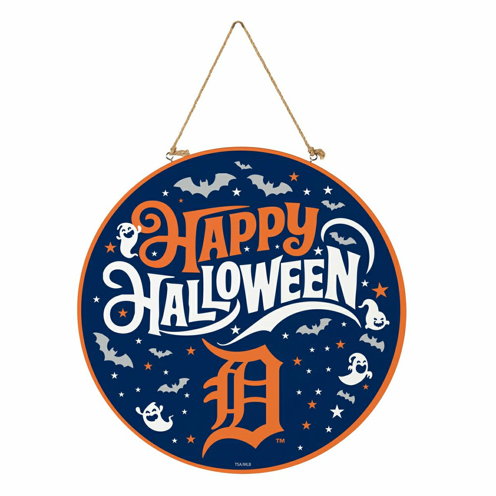 Detroit Tigers Halloween Round Door Décor with Hanging Rope, 18x18 - MLB Home