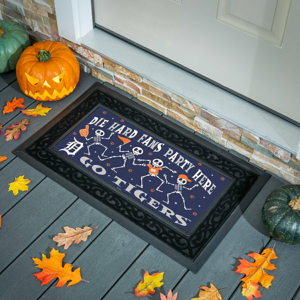 Detroit Tigers Flocked Coir Halloween Sassafras Switch Mat, 22"x10" - MLB
