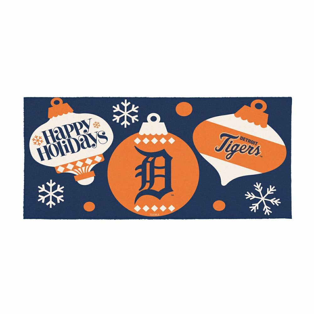 Detroit Tigers Holiday Flocked Coir Sassafras Switch Mat, 22"x10" - MLB