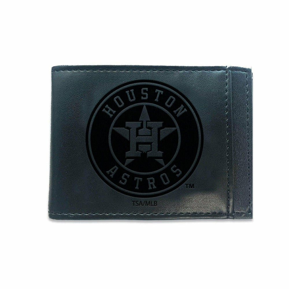 Houston Astros Front Pocket Wallet w/ RFID Blocking Black - MLB Home