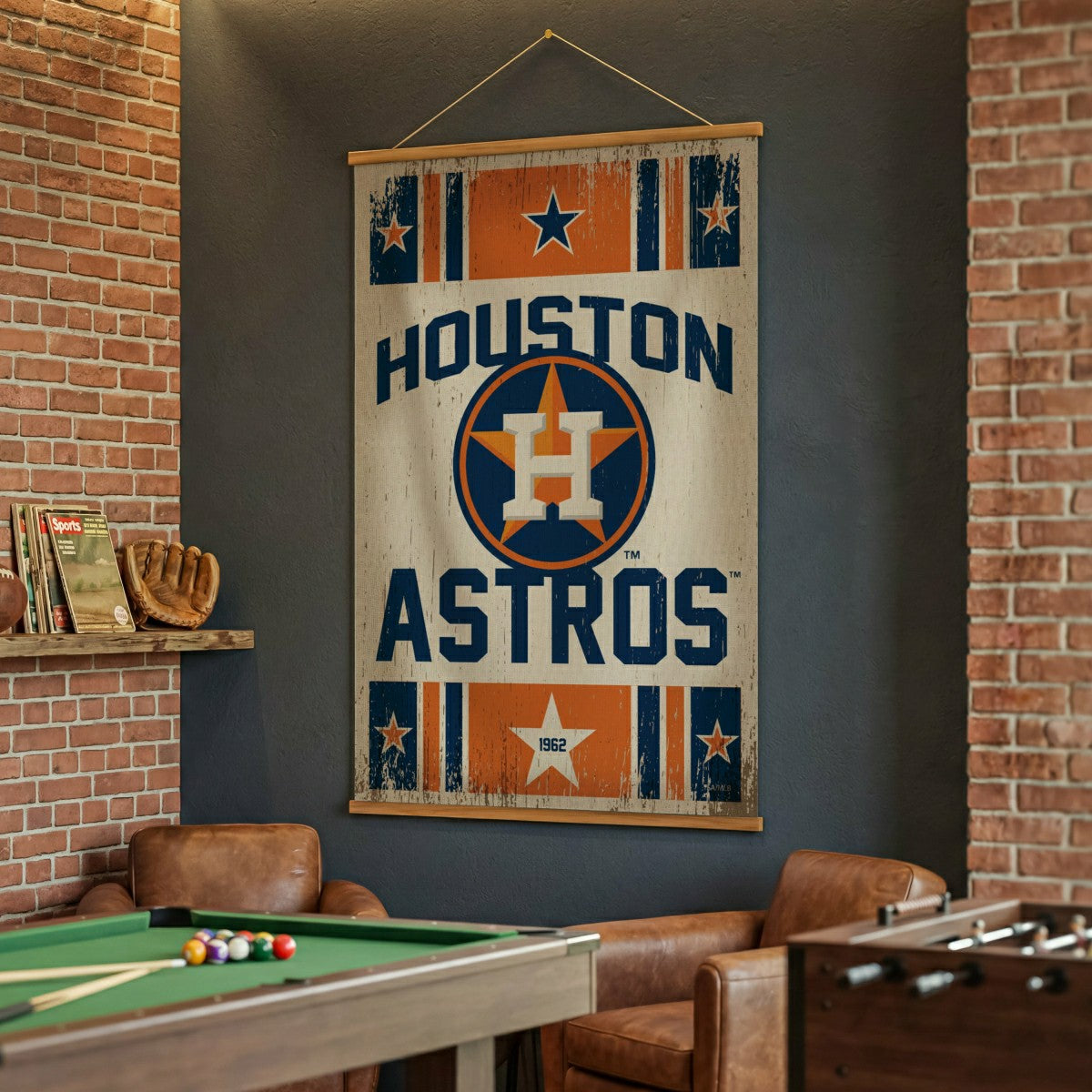 Houston Astros, Canvas Wall Tapestry, Large, 54x36 - MLB Home