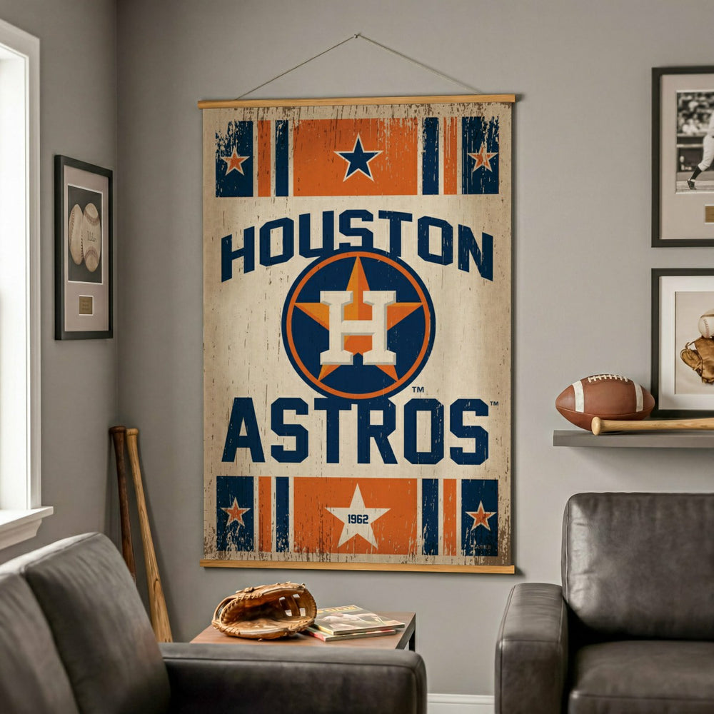 Houston Astros, Canvas Wall Tapestry, Large, 54x36 - MLB Home