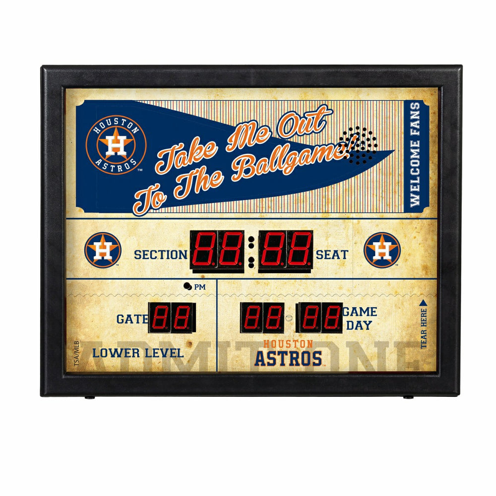 Bluetooth Scoreboard Wall Clock, Houston Astros - MLB