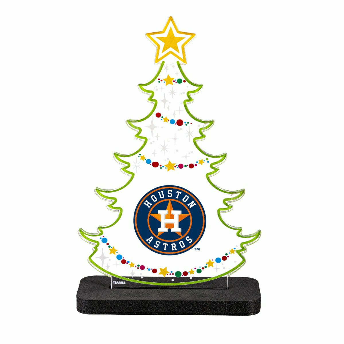 Houston Astros Baseball Holiday Tree Desklite LED Decor - MLB Home