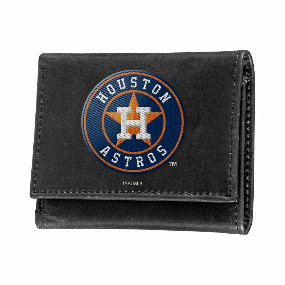 Houston Astros Black Tri-Fold Embroidered Wallet - MLB Home