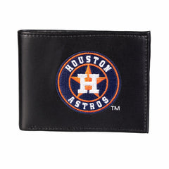 Houston Astros Black Bi-Fold Embroidered Wallet w/ RFID Blocking - MLB Home