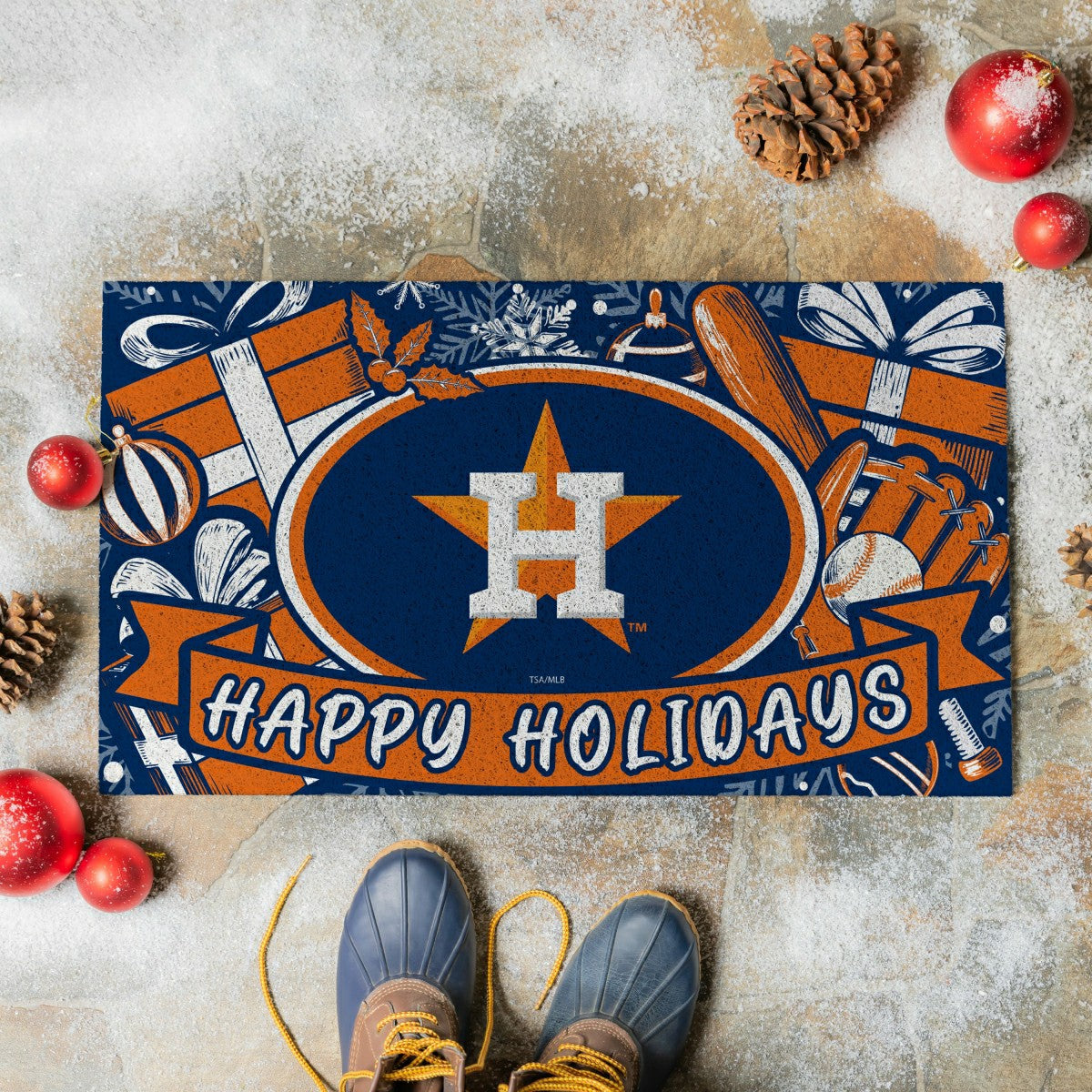 Houston Astros Holiday PVC Mat, 28"x16" - MLB