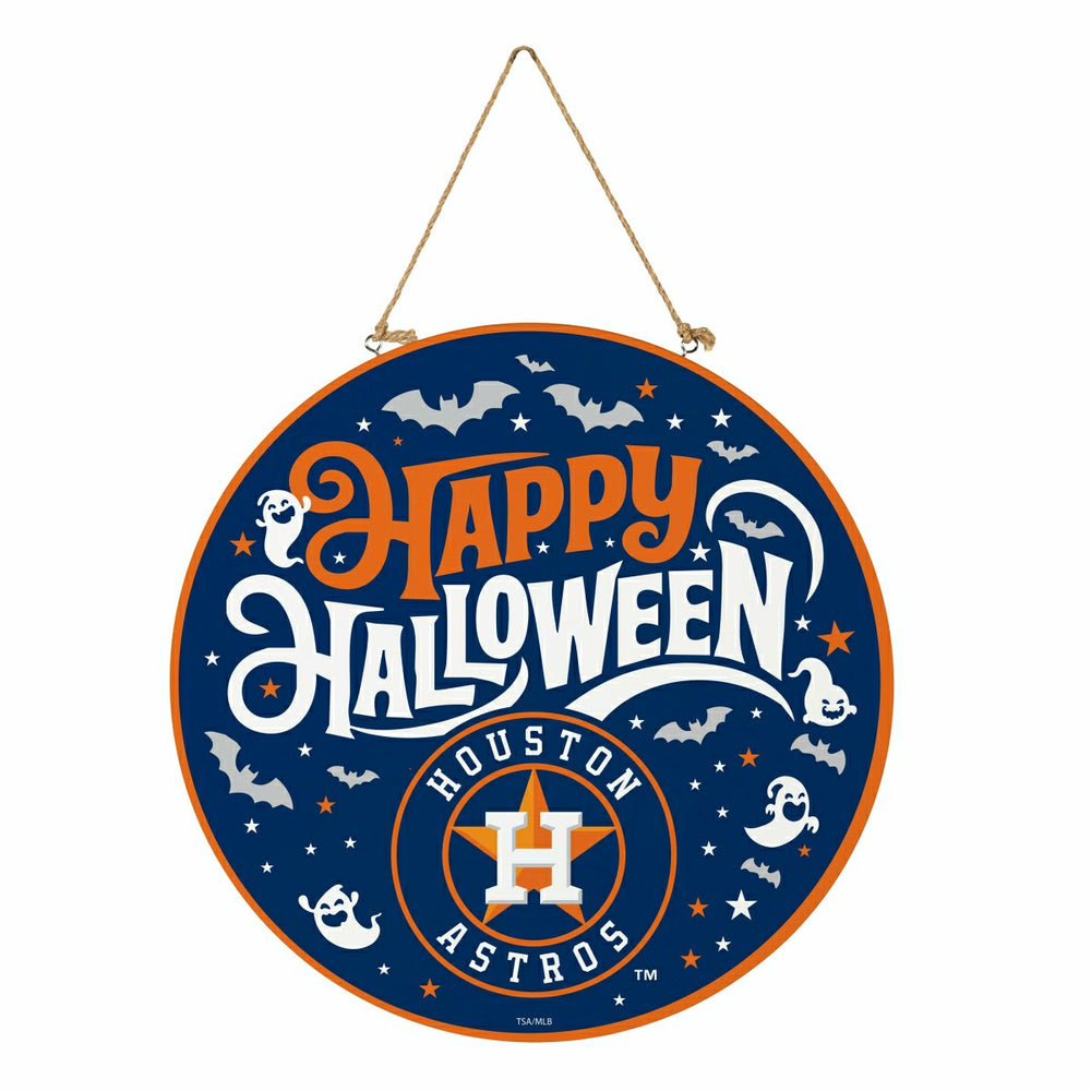 Houston Astros Halloween Round Door Décor with Hanging Rope, 18x18 - MLB Home