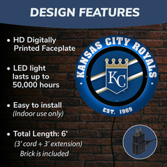 Kansas City Royals, Metal Lite, Round - MLB