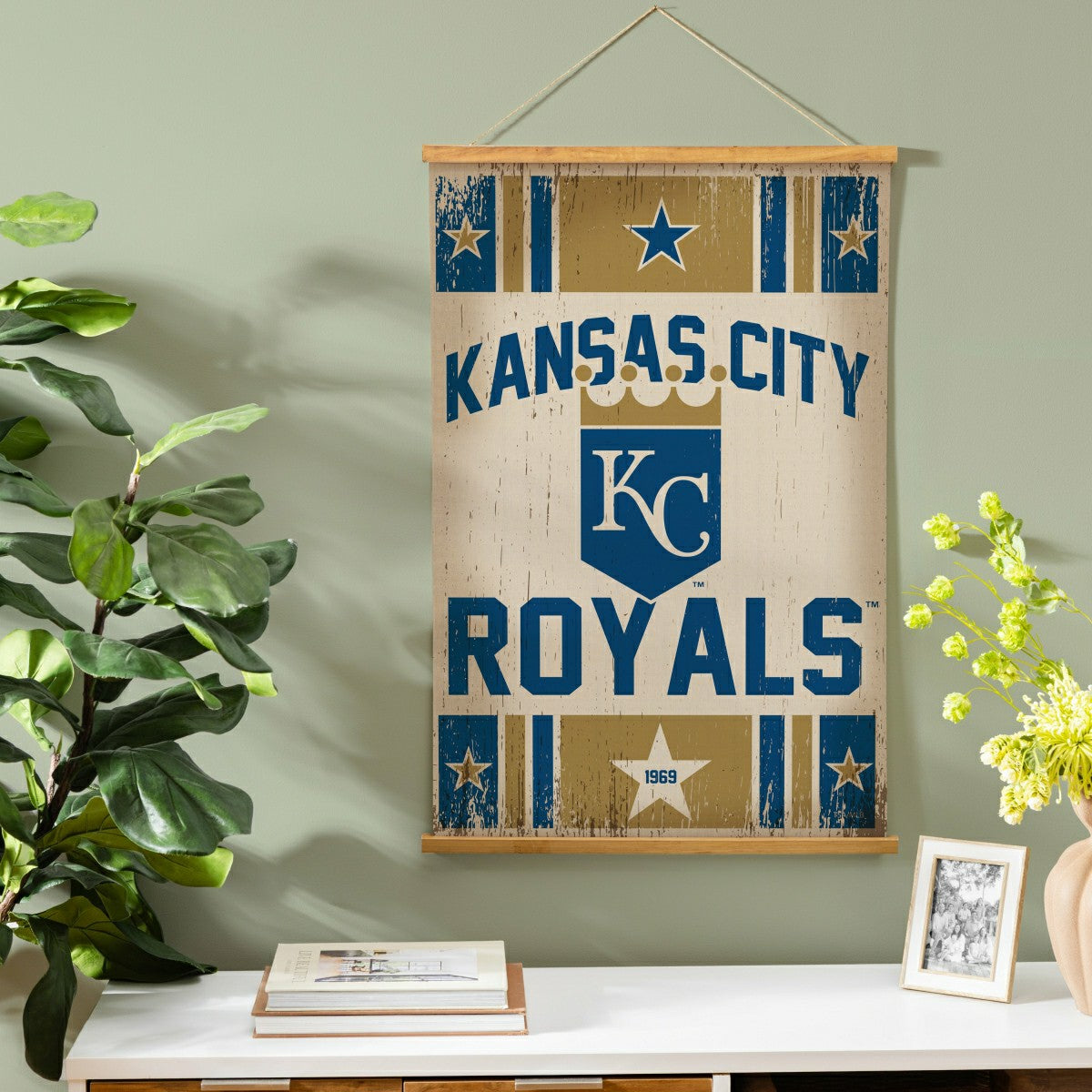 Kansas City Royals, Canvas Wall Tapestry, Medium, 36x24 - MLB Home