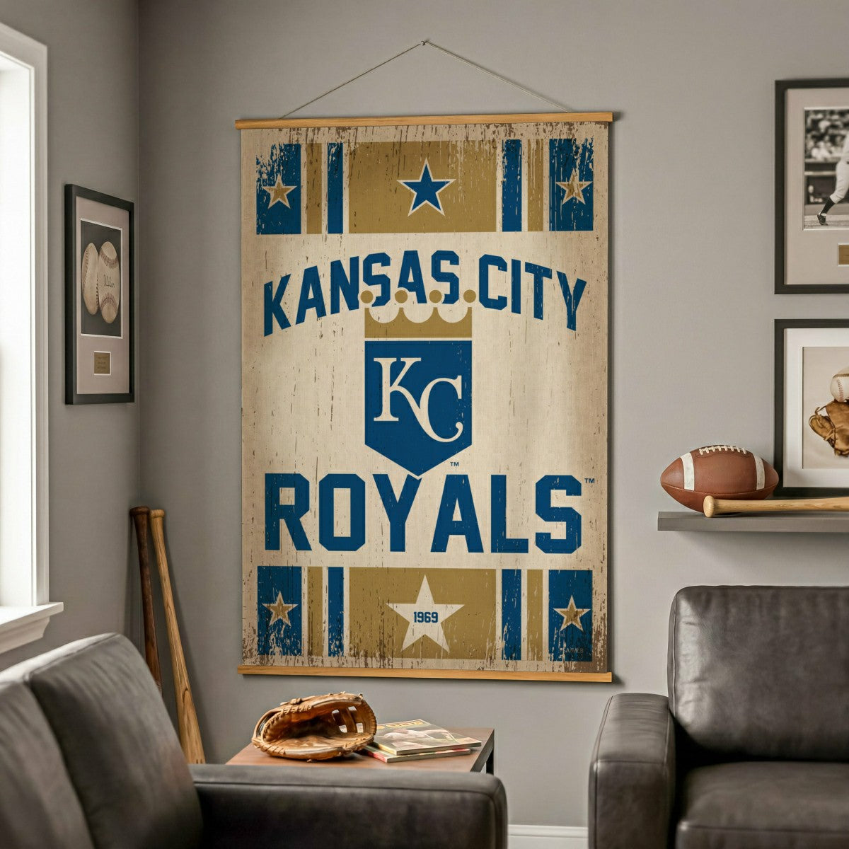 Kansas City Royals, Canvas Wall Tapestry, Large, 54x36 - MLB Home