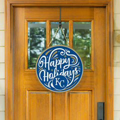Kansas City Royals Holiday Round Door Décor with Hanging Rope, 18x18 - MLB Home