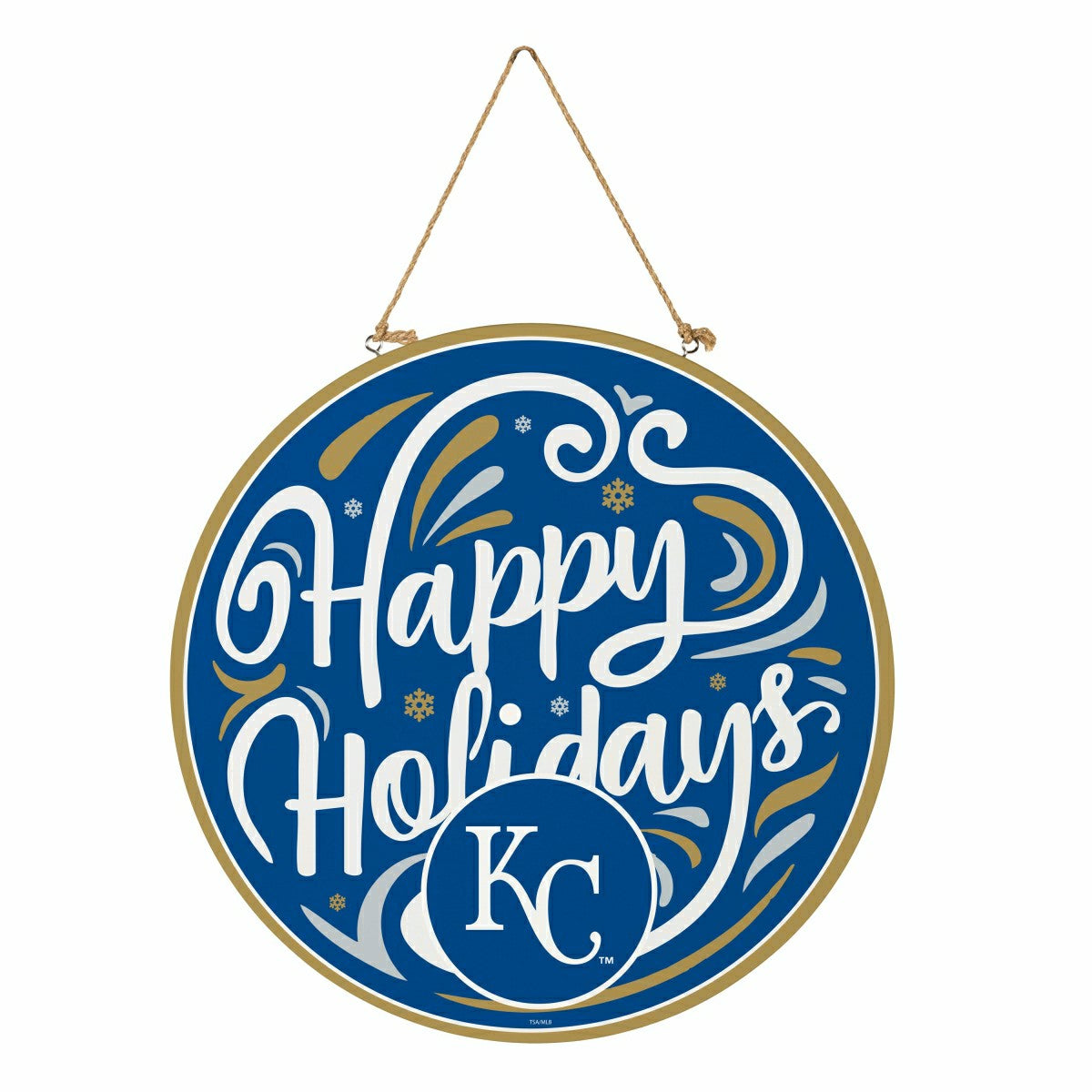 Kansas City Royals Holiday Round Door Décor with Hanging Rope, 18x18 - MLB Home