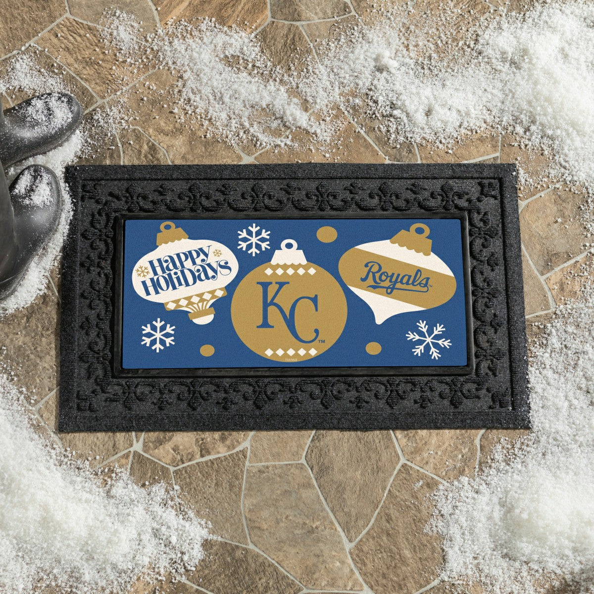 Kansas City Royals Holiday Flocked Coir Sassafras Switch Mat, 22"x10" - MLB
