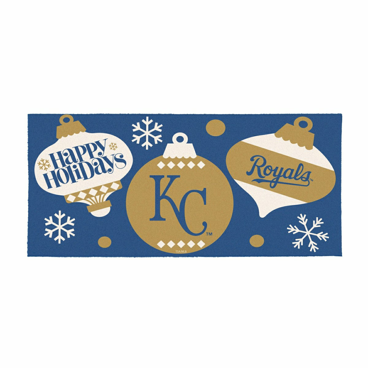 Kansas City Royals Holiday Flocked Coir Sassafras Switch Mat, 22"x10" - MLB