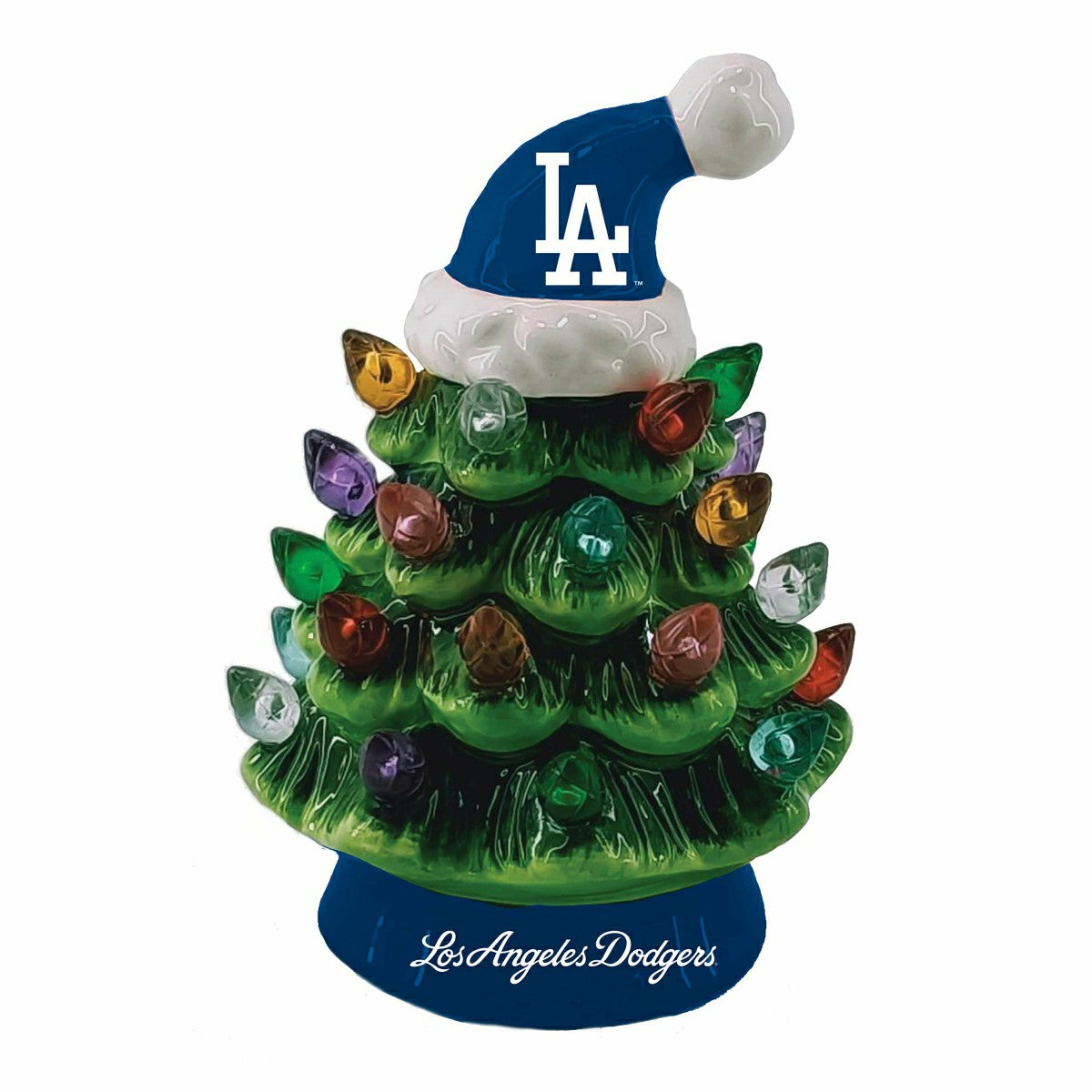 Los Angeles Dodgers 8" LED Ceramic Christmas Tree - MLB Home