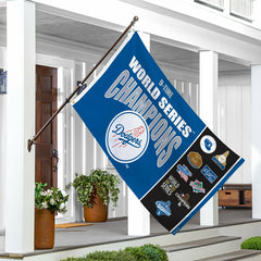 Los Angeles Dodgers Single Sided Flag w/ 2 Grommets, 3'x5' Multi Win F - MLB Home
