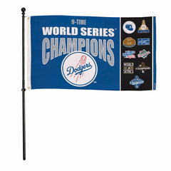 Los Angeles Dodgers Single Sided Flag w/ 2 Grommets, 3'x5' Multi Win F - MLB Home