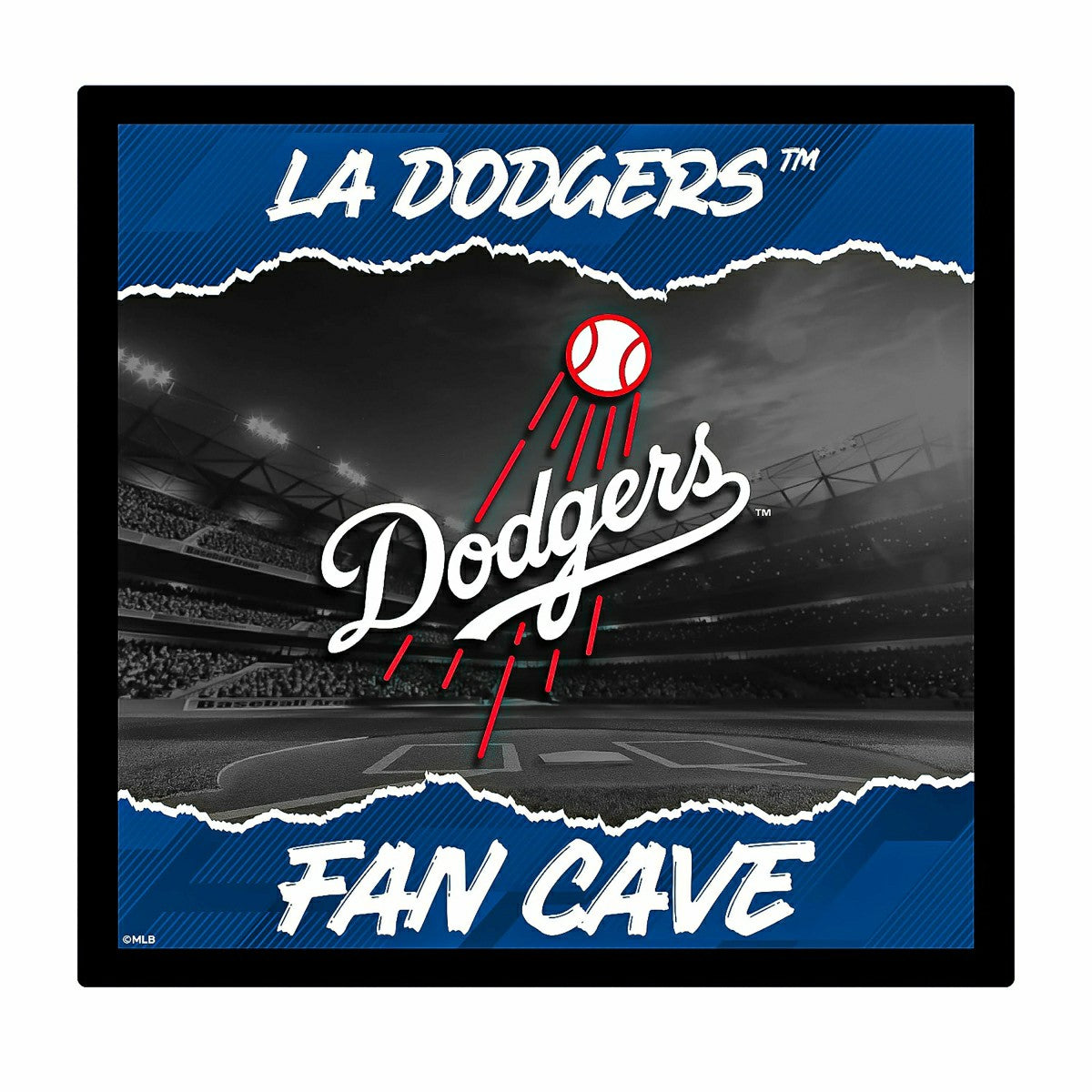 Los Angeles Dodgers 23"H x 23"L LED Wall Decor, Edgelite, Square - MLB Home