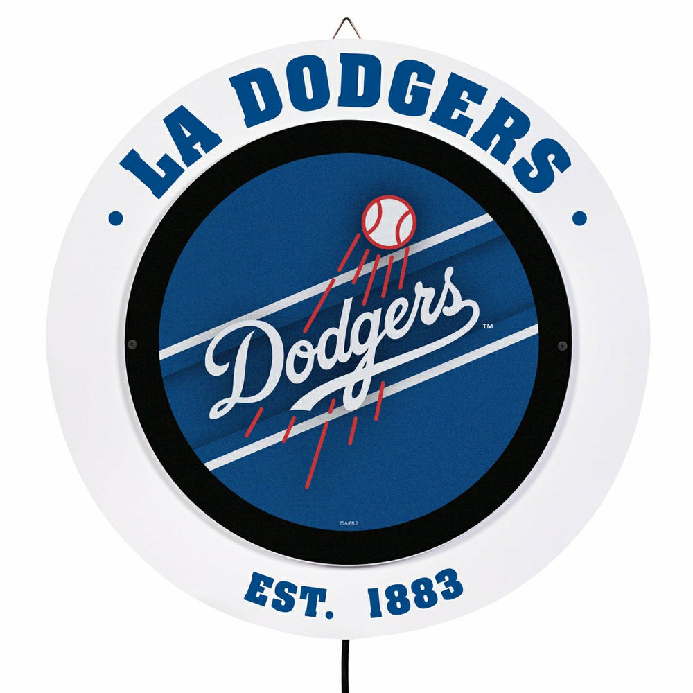 Los Angeles Dodgers, Metal Lite, Round - MLB