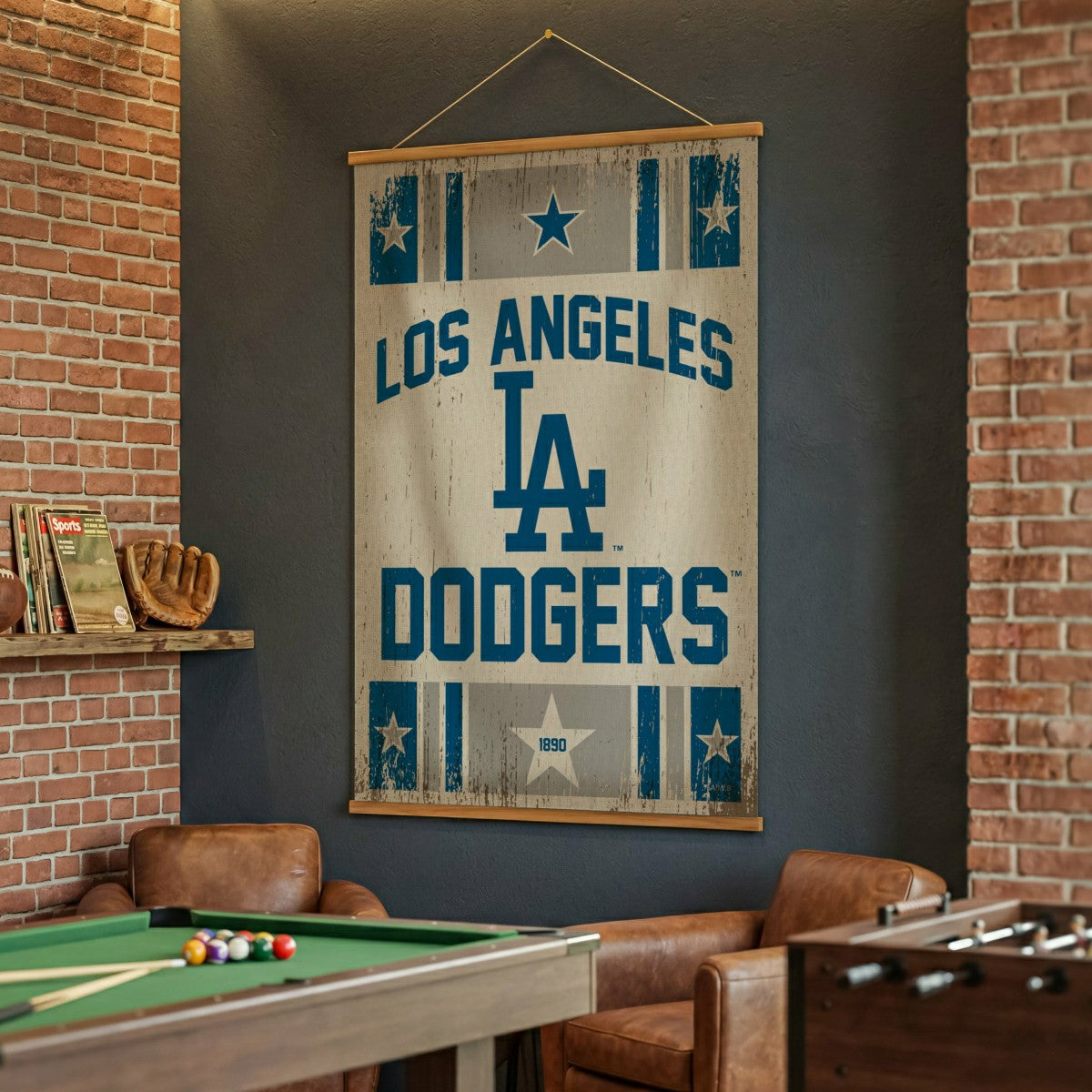 Los Angeles Dodgers, Canvas Wall Tapestry, Large, 54x36 - MLB Home