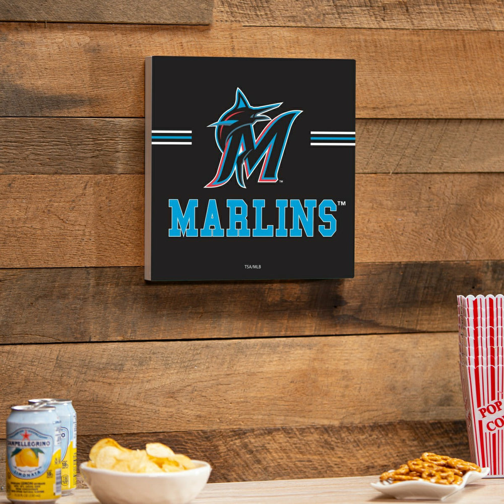Miami Marlins Wood Wall Sign, 12x12 - MLB Home