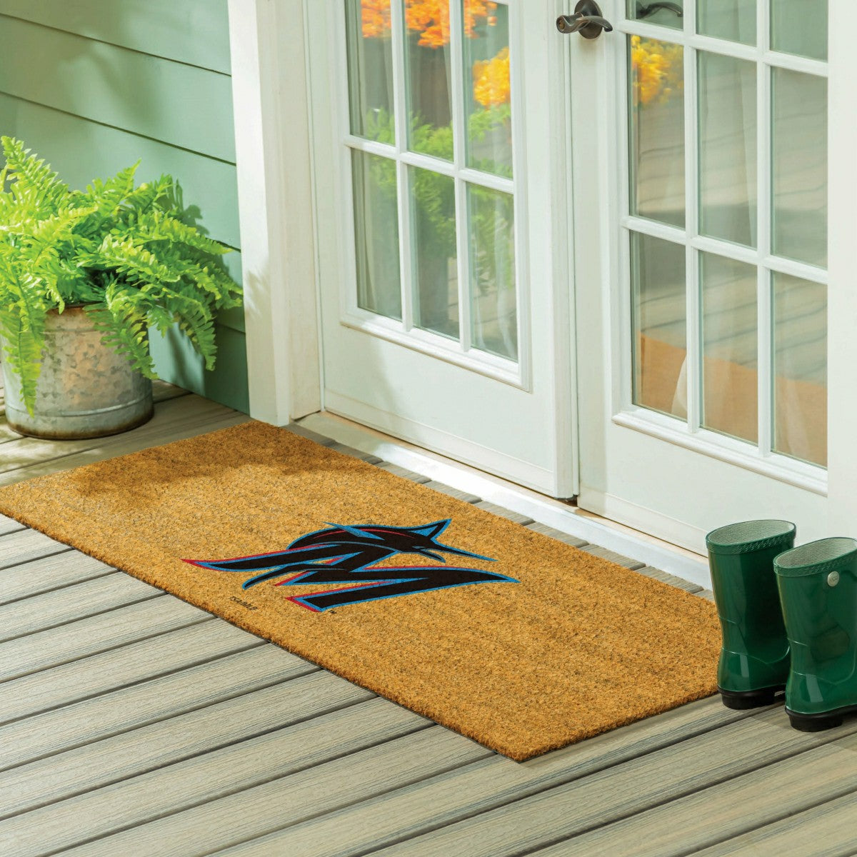 Miami Marlins Extra Large Full Color Coir Mat, 60"x24" - MLB