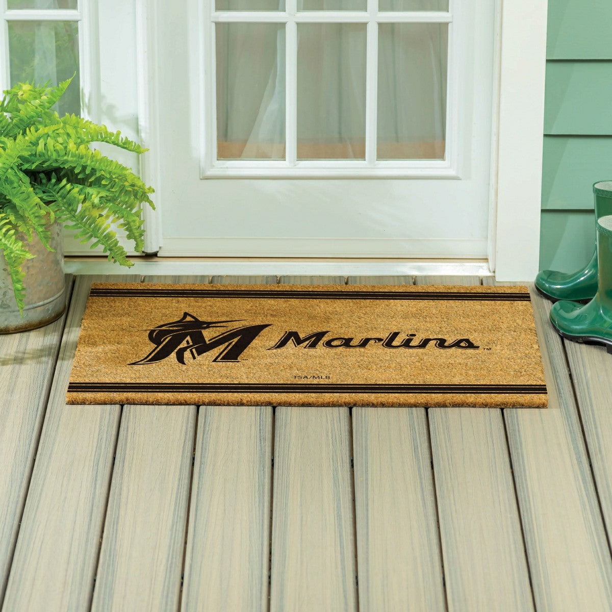 Miami Marlins Large One Color Coir Mat, 36"x24" - MLB