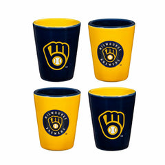 Milwaukee Brewers 4-Piece Ceramic 2oz. Shot Glass Set - MLB Home