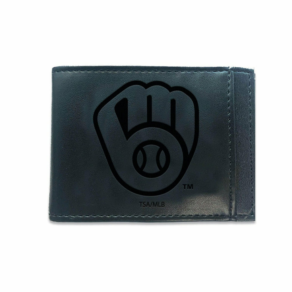 Milwaukee Brewers Front Pocket Wallet w/ RFID Blocking Black - MLB Home