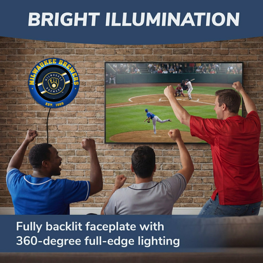 Milwaukee Brewers, Metal Lite, Round - MLB
