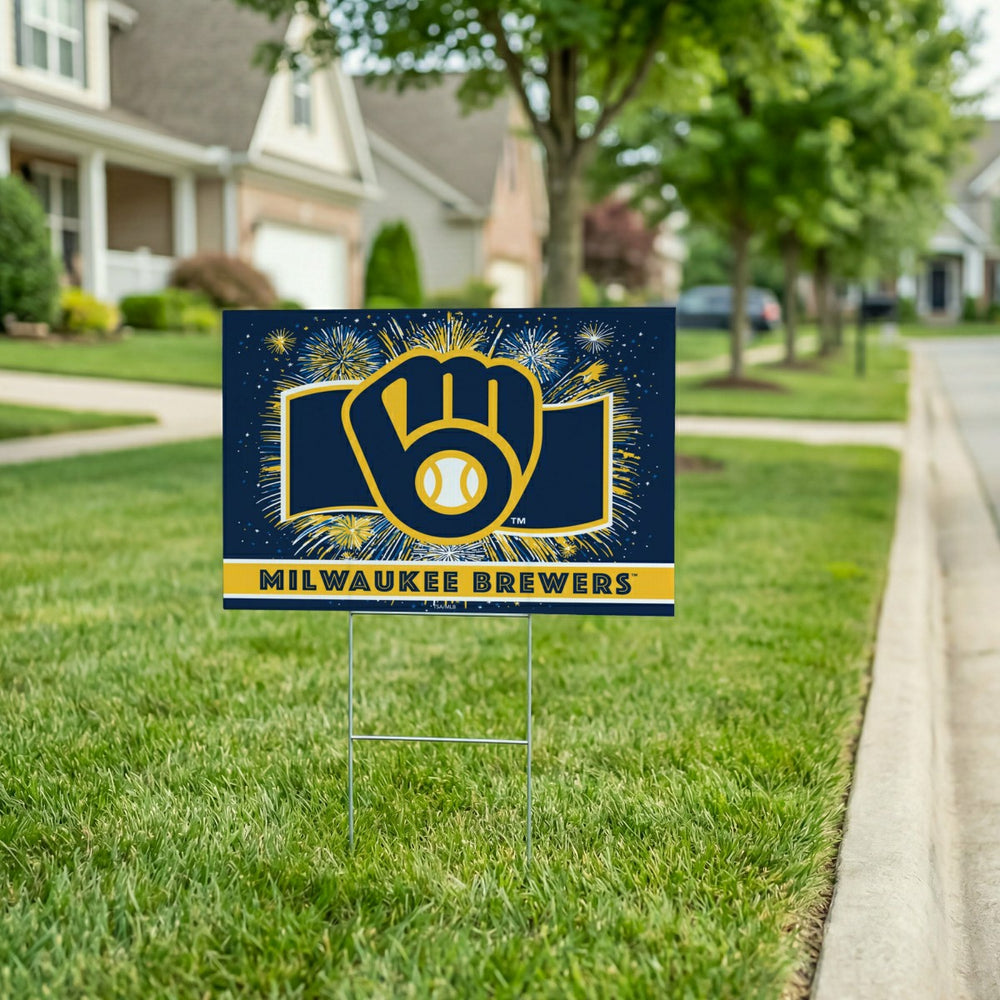 Milwaukee Brewers Yard Sign, Patriotic - MLB Home