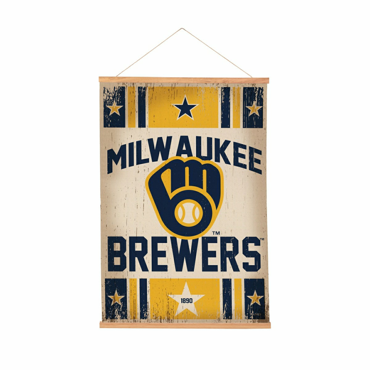 Milwaukee Brewers, Canvas Wall Tapestry, Medium, 36x24 - MLB Home